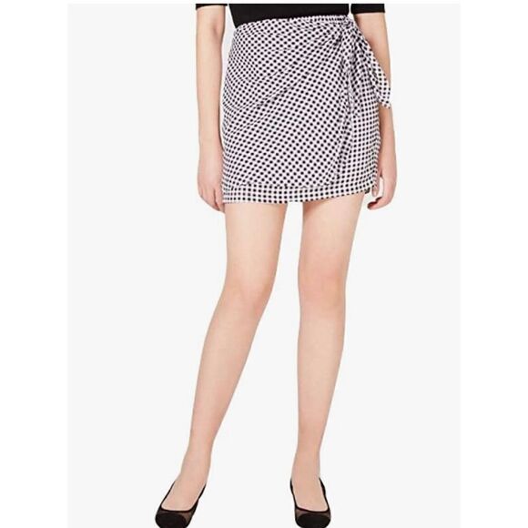 NWT Maison Jules Womens Checkered Side Tie Mini Skirt XXL - Picture 1 of 6